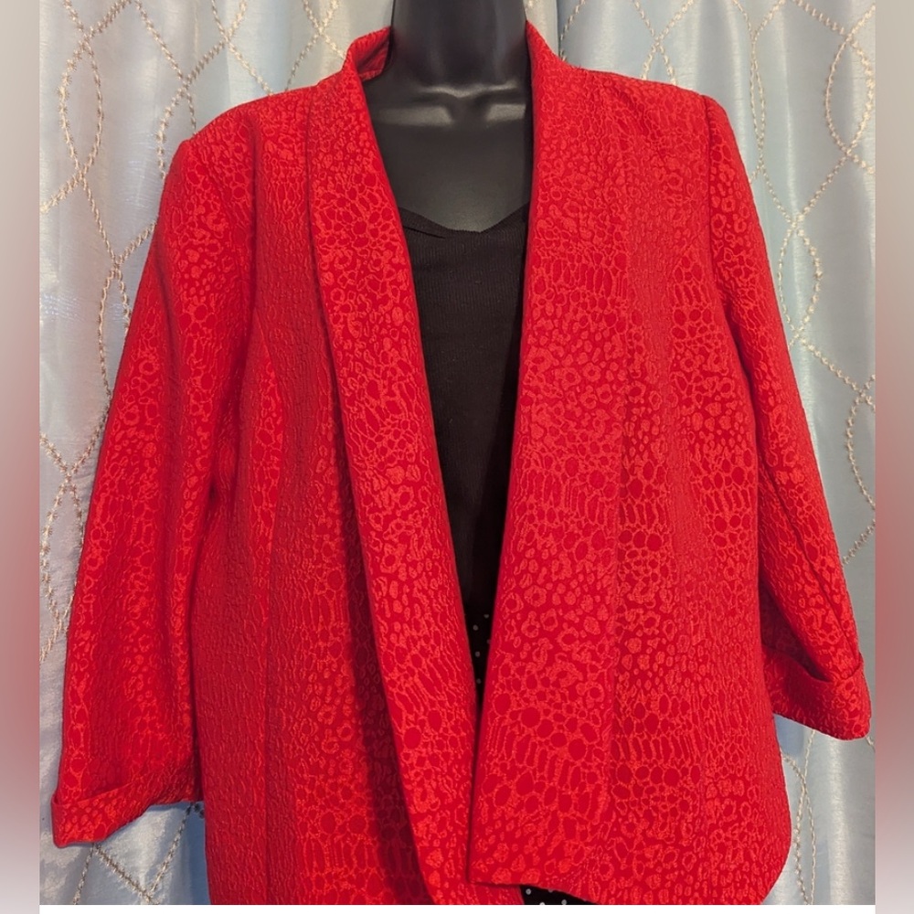 Mona Leah Couture Paris Red Vintage Women's Blazer - Large